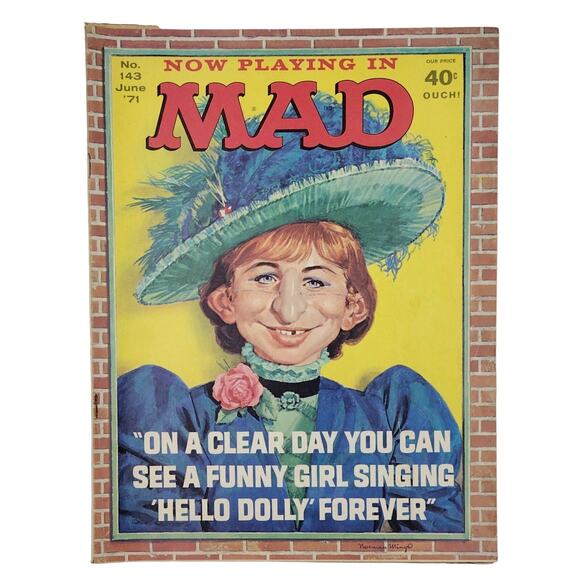 Mad Magazine 143 June 1971 Barbara Streisand Cover Hello Dolly - Picture 1 of 4